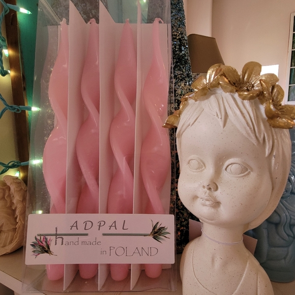 Pink Spiral Candles (4)~ Adpal~ Made In Poland NWT/NIB ~ Pretty! - Picture 3 of 16